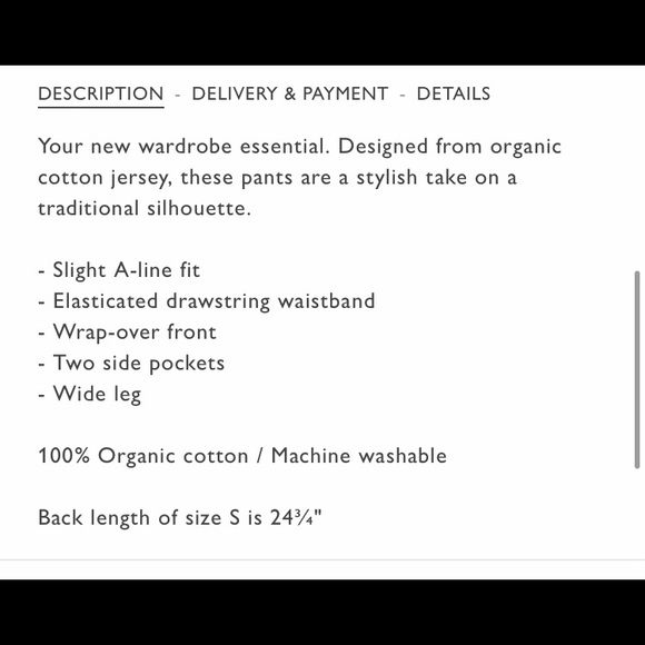 NWT COS  M Wrap Pants Organic Cotton Black - Picture 10 of 10